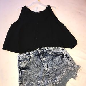 Simple black crop top